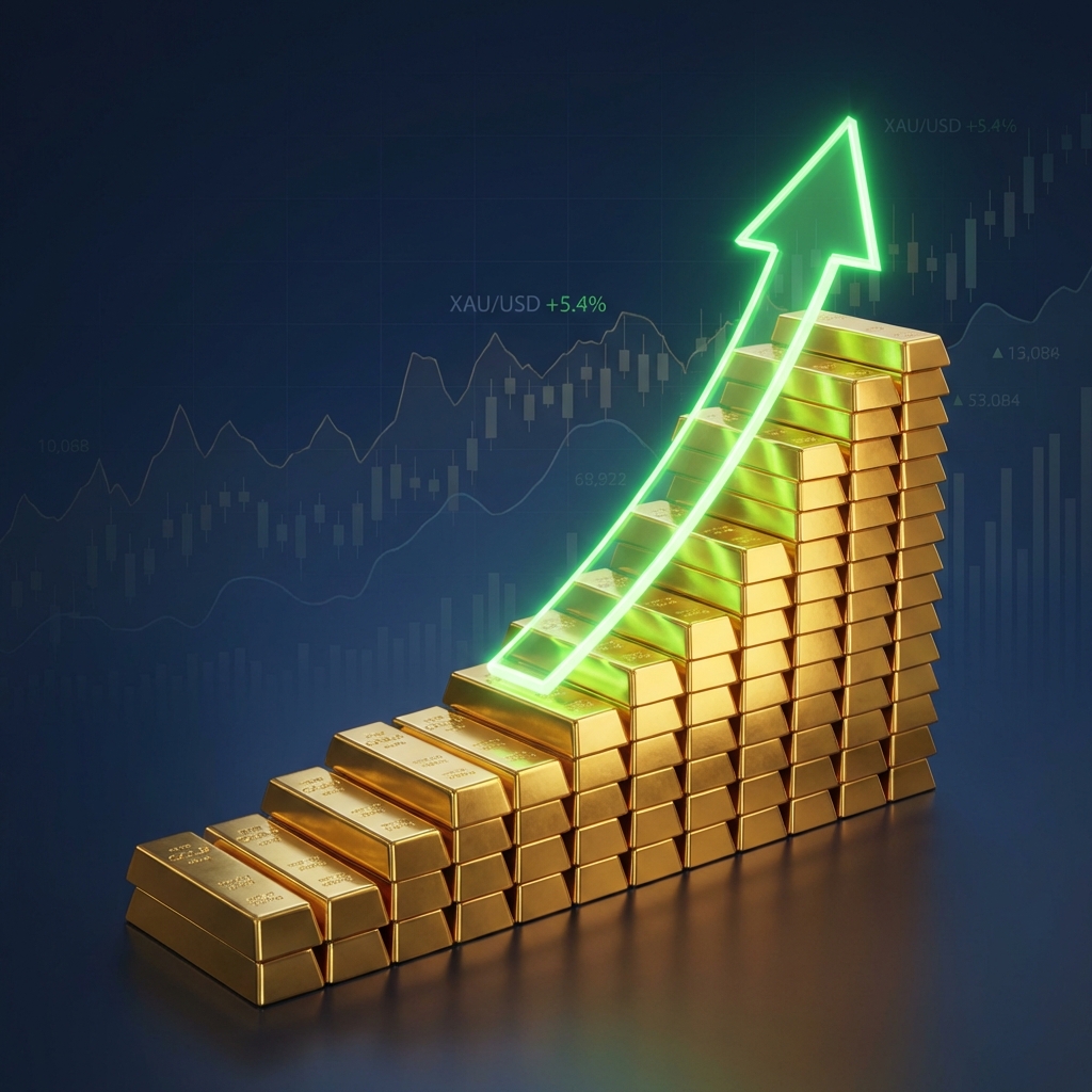 Concepto de Mercado Alcista de Oro